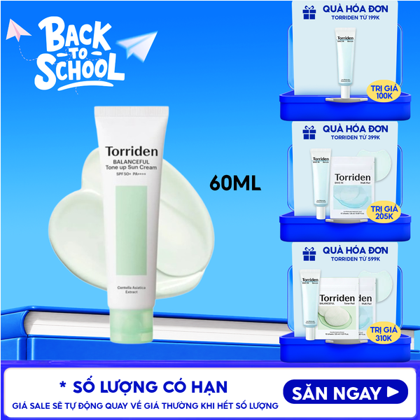  Kem Chống Nắng Torriden Nâng Tone Balanceful Tone Up Sun Cream SPF 50+ PA++++ 