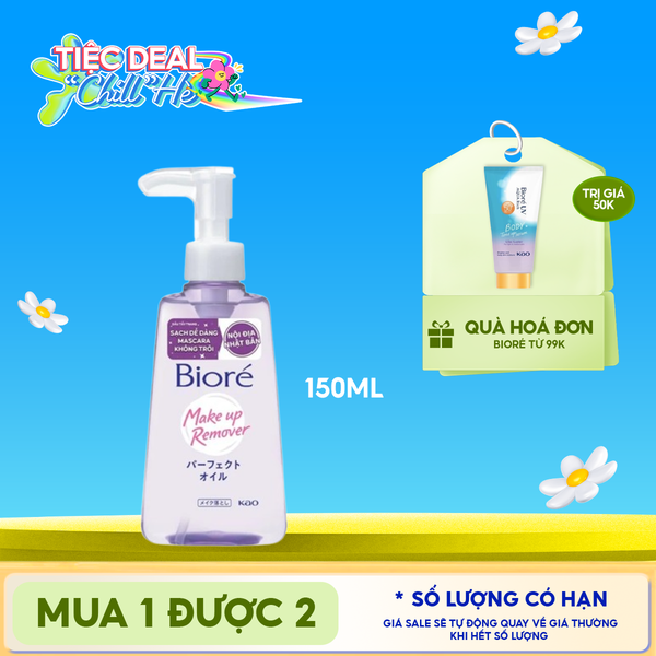  Dầu Tẩy Trang Bioré Giúp Làm Sạch Sâu Make Up Remover Perfect Oil 150ml 