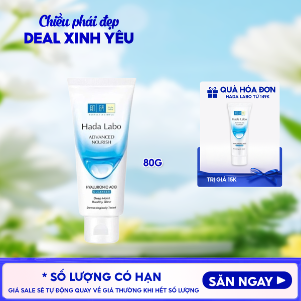  Sữa Rửa Mặt Hada Labo Dưỡng Ẩm Tối Ưu Advanced Nourish Hyaluronic Acid Cleanser 80g 
