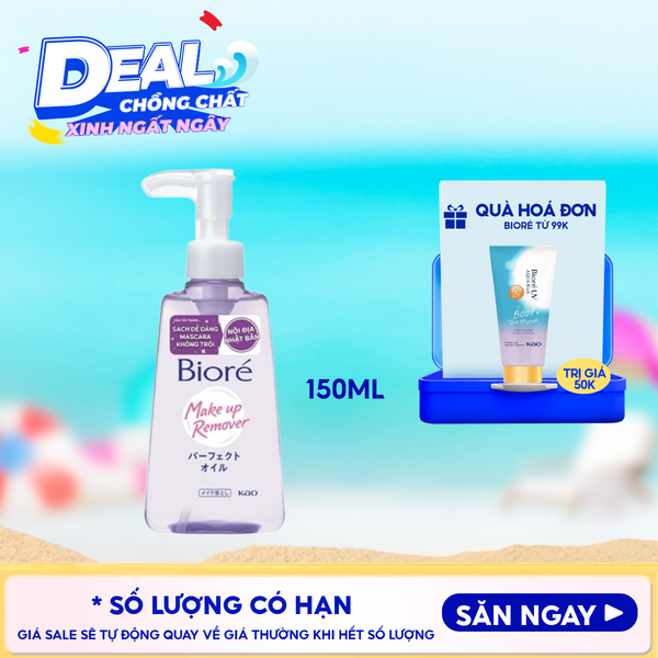  Dầu Tẩy Trang Bioré Giúp Làm Sạch Sâu Make Up Remover Perfect Oil 150ml 