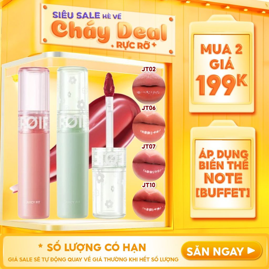 Son Tint Bóng Thuần Chay, Ẩm Mọng, Bền Màu FOIF Juicy Fit Tint