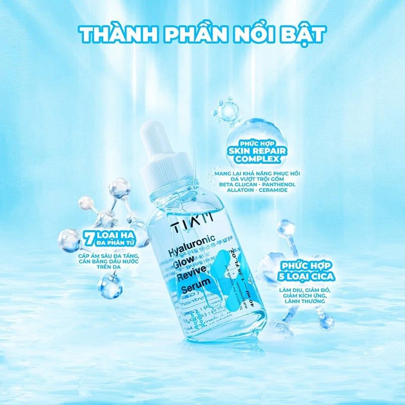 Serum Tiam Cấp Nước, Hỗ Trợ Căng Bóng Da Hyaluronic Glow Revive Serum 40ml