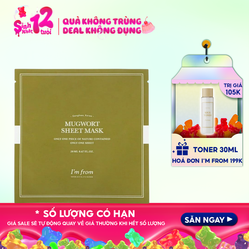 Mặt Nạ I'm From Cấp Ẩm, Làm Dịu Da Mugwort Sheet Mask 23ml
