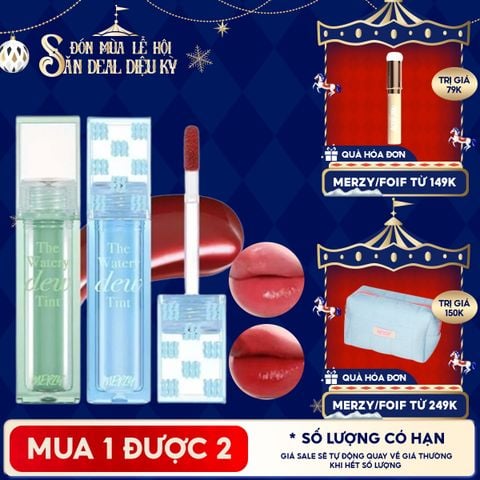 [NEW DEW] Son Tint Bóng Merzy Dạng Thạch, Bền Màu, Lâu Trôi Cho Đôi Môi Căng Mọng, Ẩm Mịn The Watery Dew Tint
