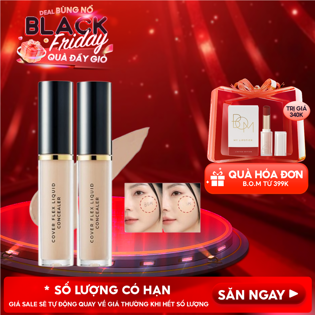 Kem Che Khuyết Điểm B.O.M Cover Flex Liquid Concealer 5.5g