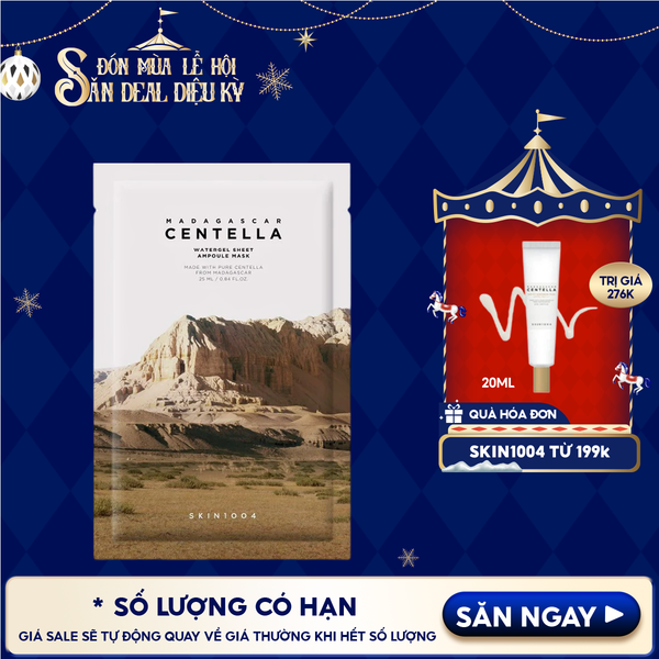  Mặt Nạ Skin1004 Làm Dịu, Dưỡng Ẩm Chiết Xuất Rau Má Madagascar Centella Watergel Sheet Ampoule Mask 25ml 