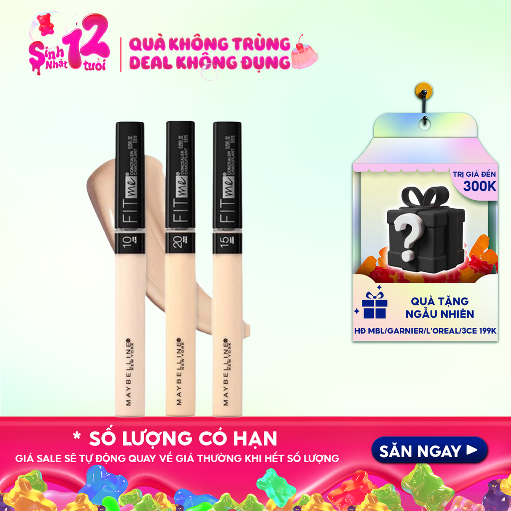 Kem Che Khuyết Điểm Maybelline Mịn Lì Fit Me Concealer With Chamomile Extract 6.8ml