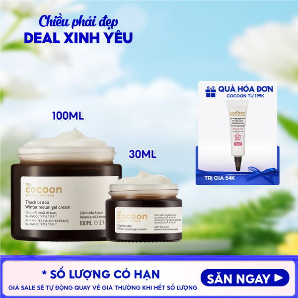  Kem Dưỡng Ẩm Cocoon Hỗ Trợ Ngừa Mụn Dạng Thạch Từ Bí Đao Winter Melon Gel Cream 