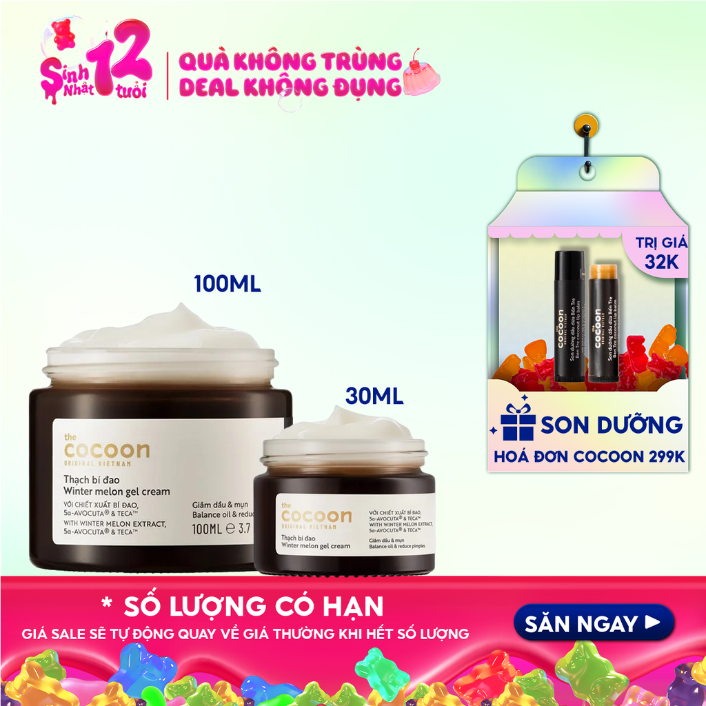 Kem Dưỡng Ẩm Cocoon Hỗ Trợ Ngừa Mụn Dạng Thạch Từ Bí Đao Winter Melon Gel Cream
