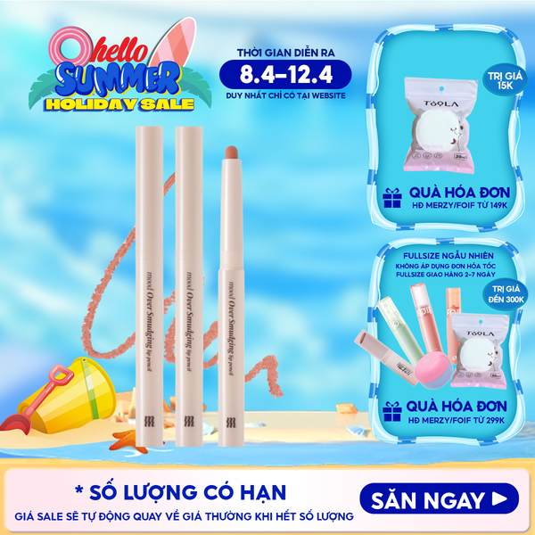  Chì Kẻ Viền Môi Merzy Mịn Lì, Đa Năng Mood Over Smudging Lip Pencil 0.9g 