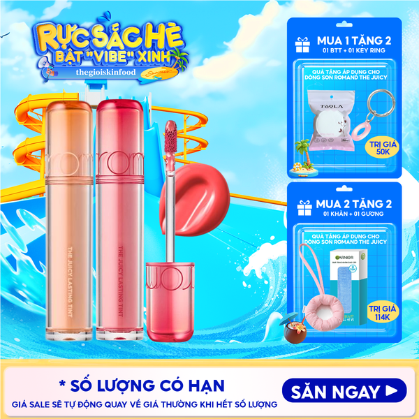  [Màu 1-39] Son Tint Lì Romand Căng Bóng The Juicy Lasting Tint 