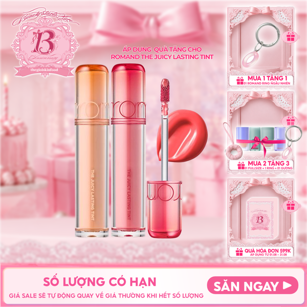  [Màu 1-39] Son Tint Lì Romand Căng Bóng The Juicy Lasting Tint 