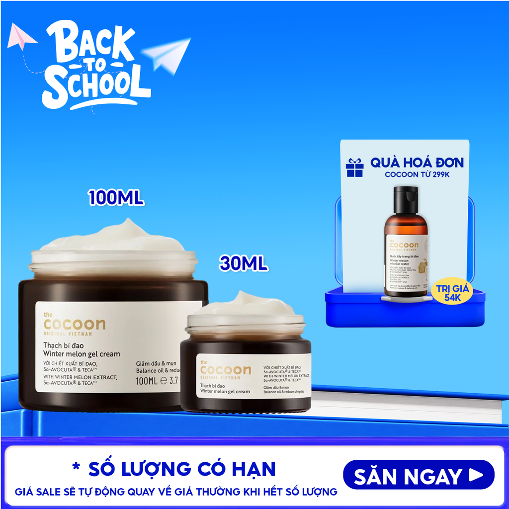 Kem Dưỡng Ẩm Cocoon Hỗ Trợ Ngừa Mụn Dạng Thạch Từ Bí Đao Winter Melon Gel Cream