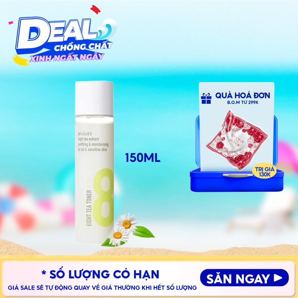  Nước Hoa Hồng B.O.M Chiết Xuất 8 Loại Trà Eight Tea Cleansing Toner 150ml 