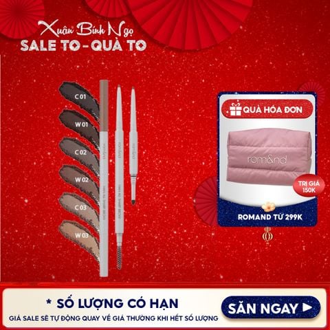 Chì Kẻ Mày Nét Mảnh Romand 3 Trong 1 Cho Đôi Chân Mày Hoàn Hảo, Sắc Nét Han All Sharp Brow - Han All Line