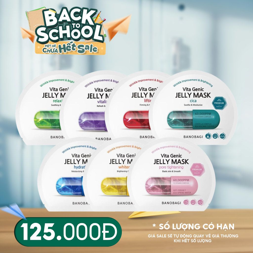 Combo Banobagi 7 Mask: Mặt Nạ Banobagi Dưỡng Da Chuyên Sâu Vita Genic Jelly Mask 30g