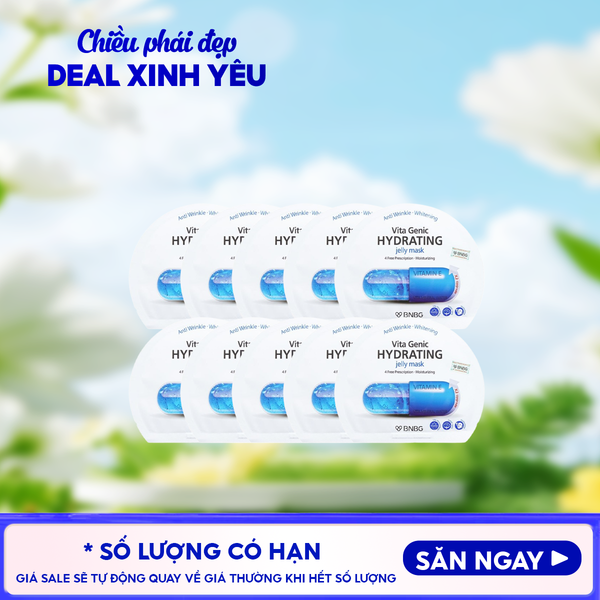  Combo 10 Miếng Mặt Nạ Miếng BNBG Dưỡng Ẩm, Hỗ Trợ Dưỡng Trắng, Cải Thiện Làn Da Hàn Quốc (Vitamin A, B, B3, E) 