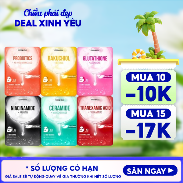  Mặt Nạ Foodaholic Dưỡng Ẩm, Hỗ Trợ Dưỡng Trắng, Cải Thiện Nếp Nhăn, Phục Hồi Da Sâu Ample Mask 23ml 