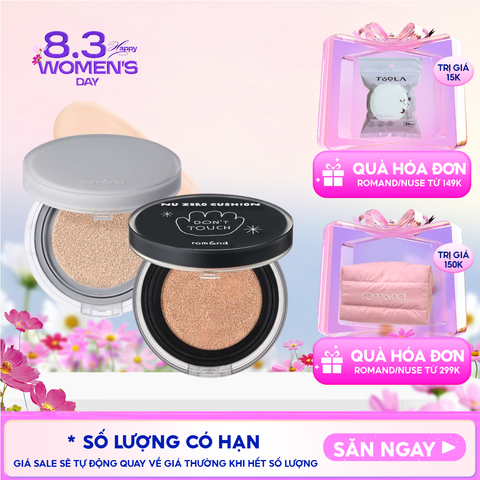 Phấn Nước Romand Che Phủ Cao, Mỏng Nhẹ Tự Nhiên NU Zero Cushion SPF24/PA++ 15g