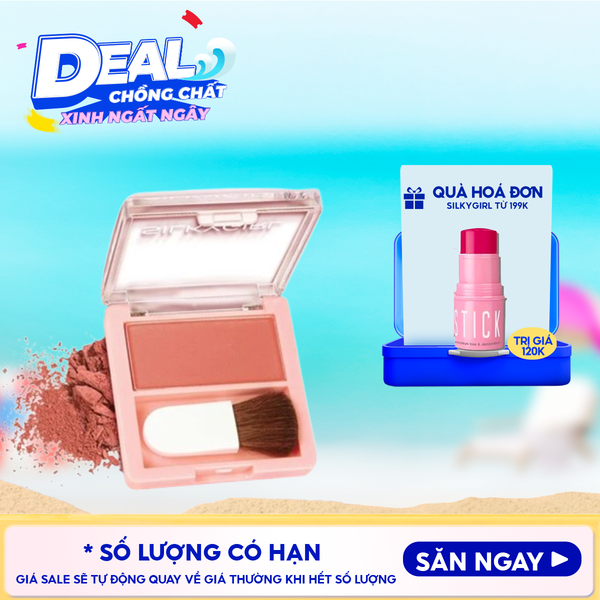  Phấn Má Hồng SilkyGirl Dạng Nén Kèm Cọ Xinh Xắn Blush Hour 3g 