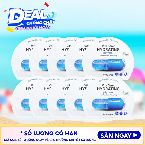  Combo 10 Miếng Mặt Nạ Miếng BNBG Dưỡng Ẩm, Hỗ Trợ Dưỡng Trắng, Cải Thiện Làn Da Hàn Quốc (Vitamin A, B, B3, E) 