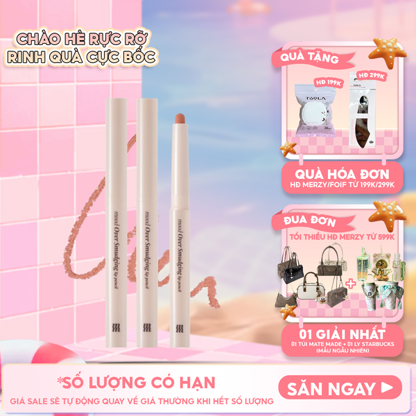 Chì Kẻ Viền Môi Merzy Mịn Lì, Đa Năng Mood Over Smudging Lip Pencil 0.9g 
