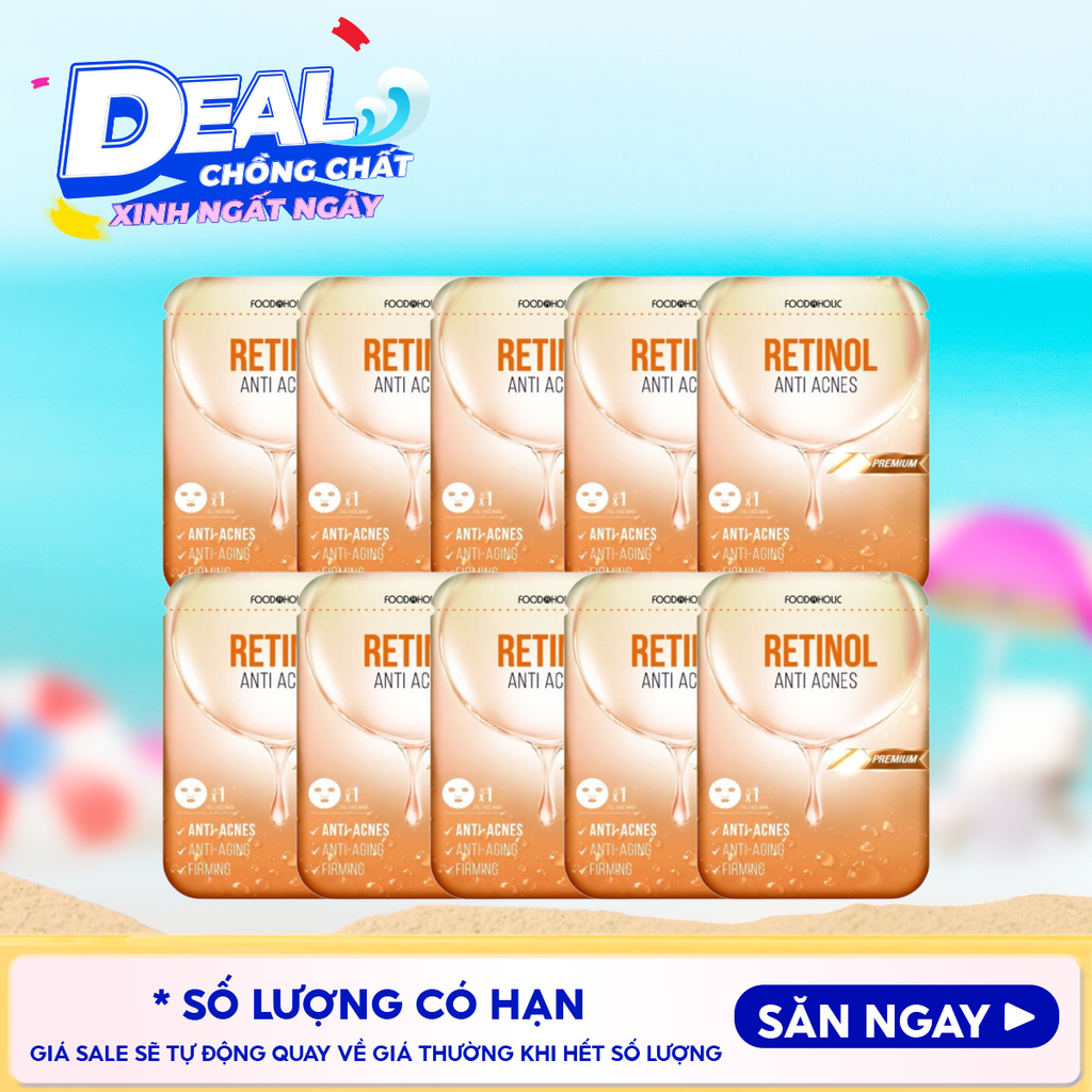 Combo 10 Miếng Mặt Nạ Foodaholic Hỗ Trợ Dưỡng Trắng, Dưỡng Ẩm, Hạn Chế Lão Hóa Mask 23ml