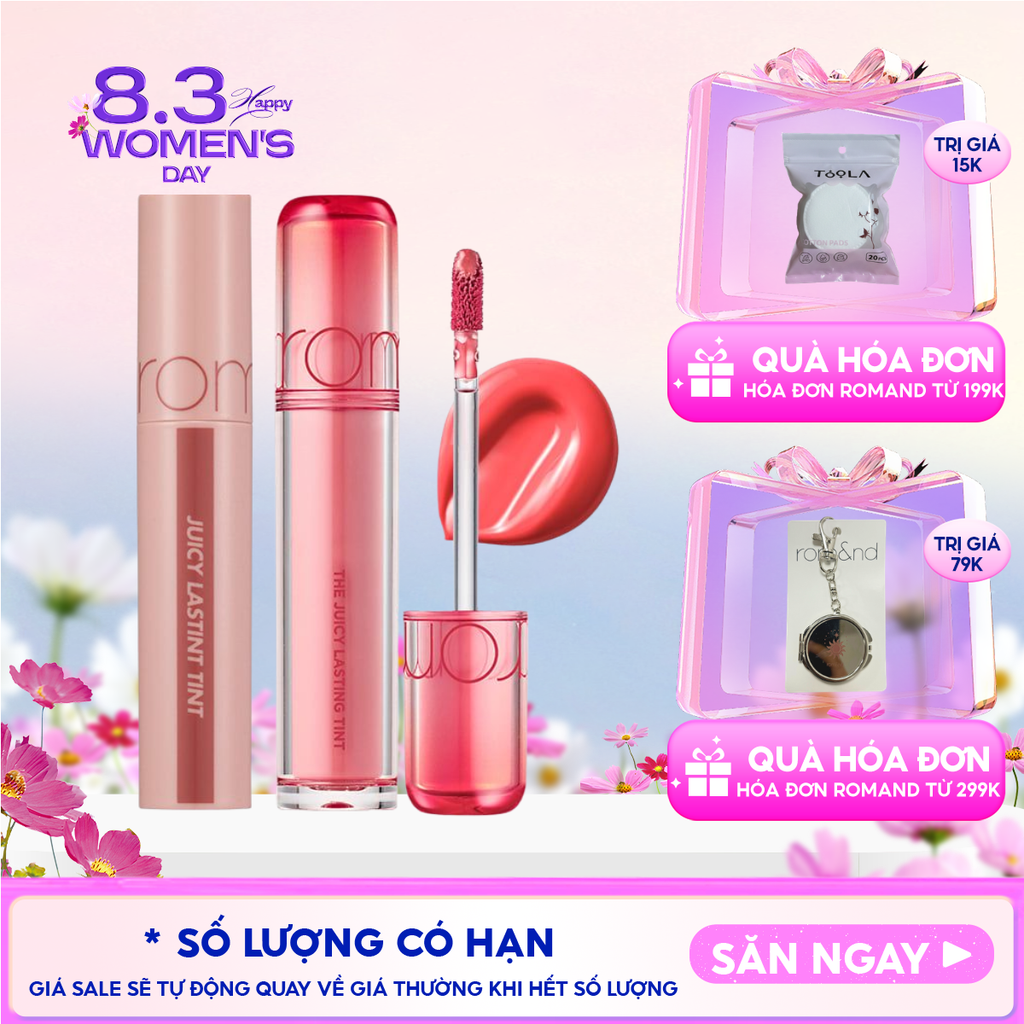 [NEW][Màu 1-39] Son Tint Lì Romand Căng Bóng The Juicy Lasting Tint