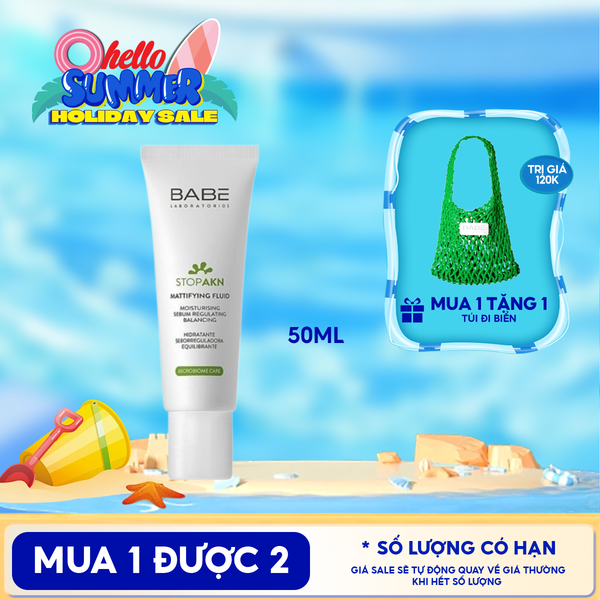  Kem Dưỡng LABORATORIOS BABÉ Kiềm Dầu, Hỗ Trợ Giảm Mụn Stop Akn Mattifying Fluid 50ml 