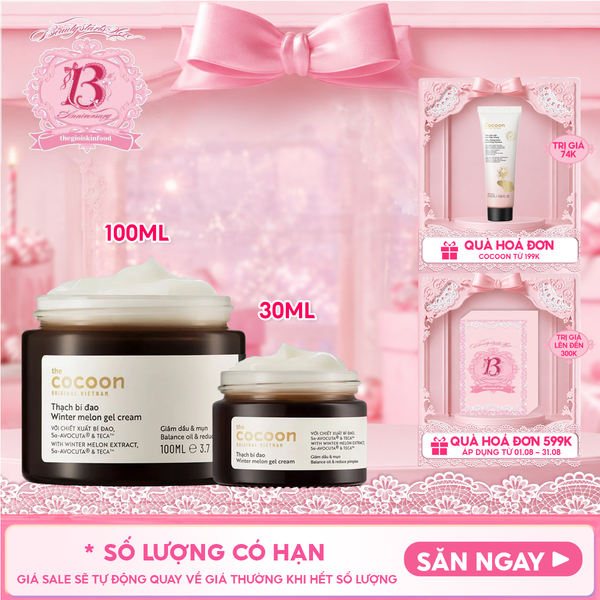  Kem Dưỡng Ẩm Cocoon Hỗ Trợ Ngừa Mụn Dạng Thạch Từ Bí Đao Winter Melon Gel Cream 