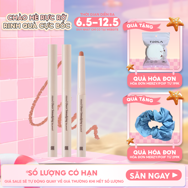  Chì Kẻ Viền Môi Merzy Mịn Lì, Đa Năng Mood Over Smudging Lip Pencil 0.9g 