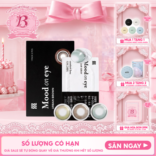  Kính Áp Tròng Merzy Lens Mắt Màu Tự Nhiên, Cao Cấp Hàn Quốc Mood On Eye Contact Lens 