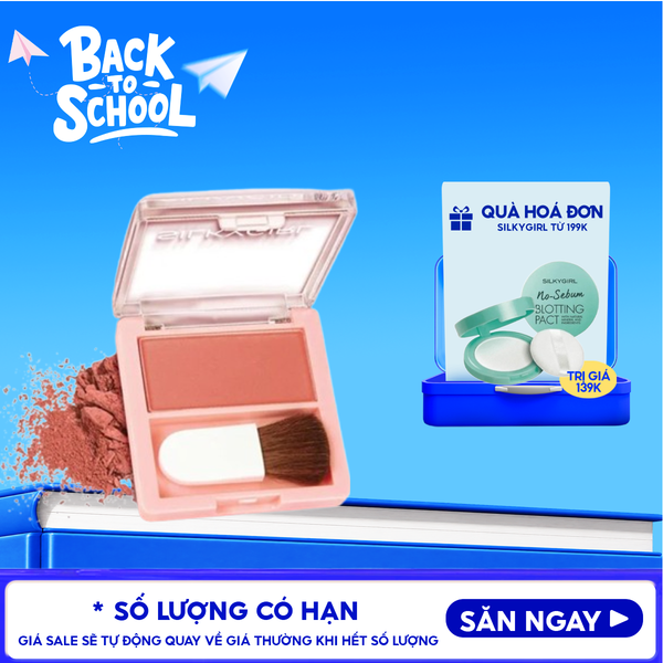  Phấn Má Hồng SilkyGirl Dạng Nén Kèm Cọ Xinh Xắn Blush Hour 3g 