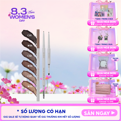 Chì Kẻ Mày Nét Mảnh Romand 3 Trong 1 Cho Đôi Chân Mày Hoàn Hảo, Sắc Nét Han All Sharp Brow - Han All Line