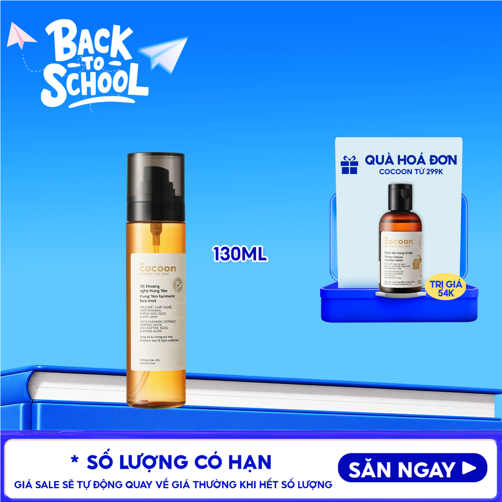 Xịt Khoáng Cocoon Nghệ Hưng Yên Giúp Sáng Da Turmeric Face Mist 130ml
