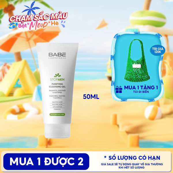  Sữa Rửa Mặt LABORATORIOS BABÉ Dạng Gel Cho Da Dầu Mụn Stop Akn Purifying Cleansing Gel 200ml 