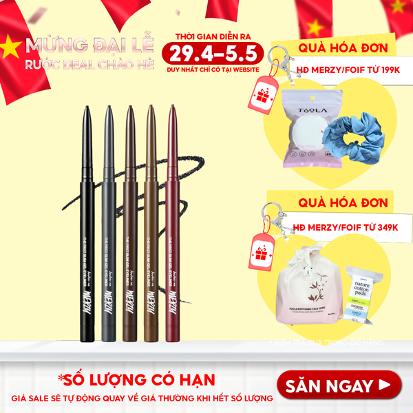  Chì Kẻ Mắt Merzy Siêu Mảnh Chống Trôi, Siêu Bền, Siêu Lì The First Slim Gel Eyeliner 0.05g 