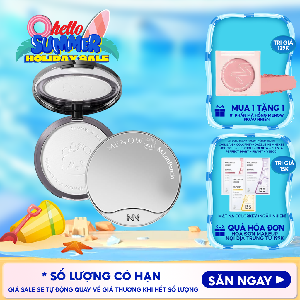 Phấn Phủ MENOW x MENGLAN PANDA Dạng Nén Velvet Mist Complexion Powder 21g