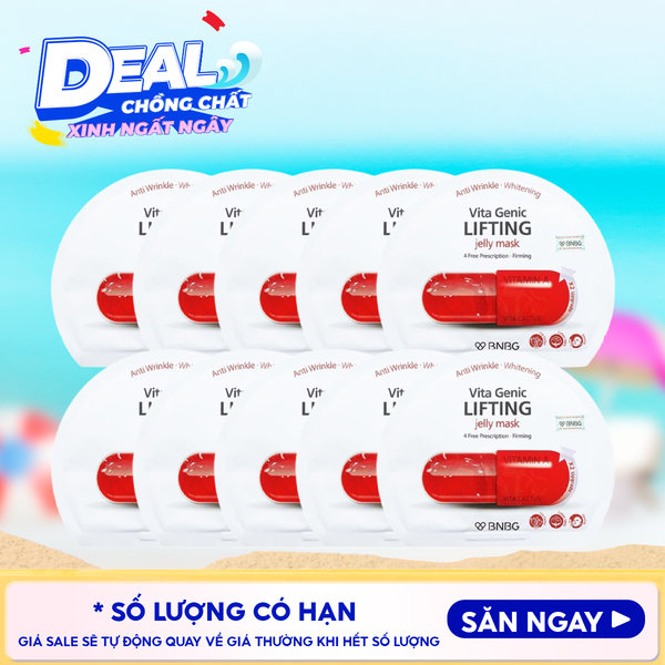  Combo 10 Miếng Mặt Nạ Miếng BNBG Dưỡng Ẩm, Hỗ Trợ Dưỡng Trắng, Cải Thiện Làn Da Hàn Quốc (Vitamin A, B, B3, E) 
