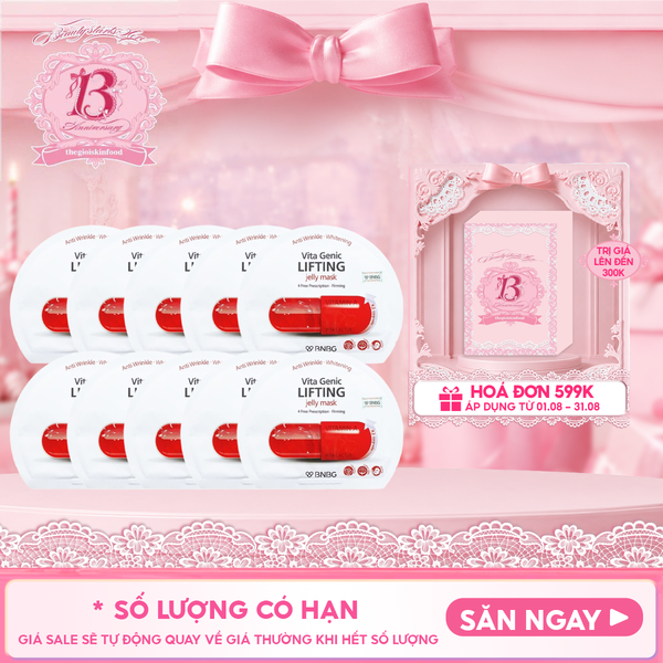  Combo 10 Miếng Mặt Nạ Miếng BNBG Dưỡng Ẩm, Hỗ Trợ Dưỡng Trắng, Cải Thiện Làn Da Hàn Quốc (Vitamin A, B, B3, E) 