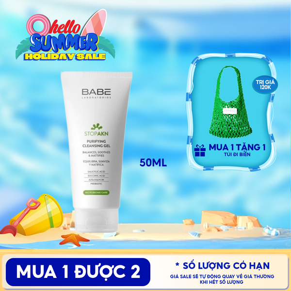  Sữa Rửa Mặt LABORATORIOS BABÉ Dạng Gel Cho Da Dầu Mụn Stop Akn Purifying Cleansing Gel 200ml 