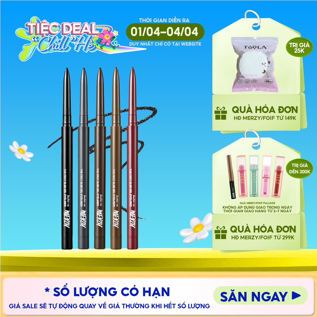 Chì Kẻ Mắt Merzy Siêu Mảnh Chống Trôi, Siêu Bền, Siêu Lì The First Slim Gel Eyeliner 0.05g