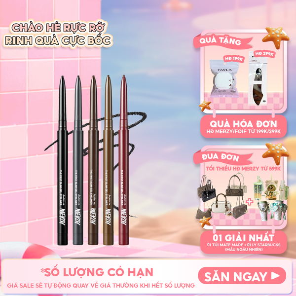  Chì Kẻ Mắt Merzy Siêu Mảnh Chống Trôi, Siêu Bền, Siêu Lì The First Slim Gel Eyeliner 0.05g 