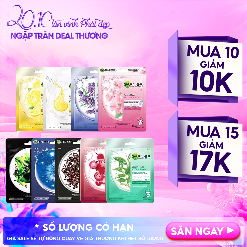 Mặt Nạ Tinh Chất Garnier Chiết Xuất Thiên Nhiên Serum Mask 28g