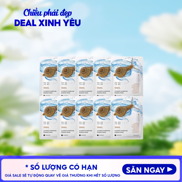  Combo 10 Mask: Mặt Nạ Jkosmec Tinh Chất Cấp Ẩm Chuyên Sâu Ultimate Hydrating Essence Mask 25ml (10 miếng) 