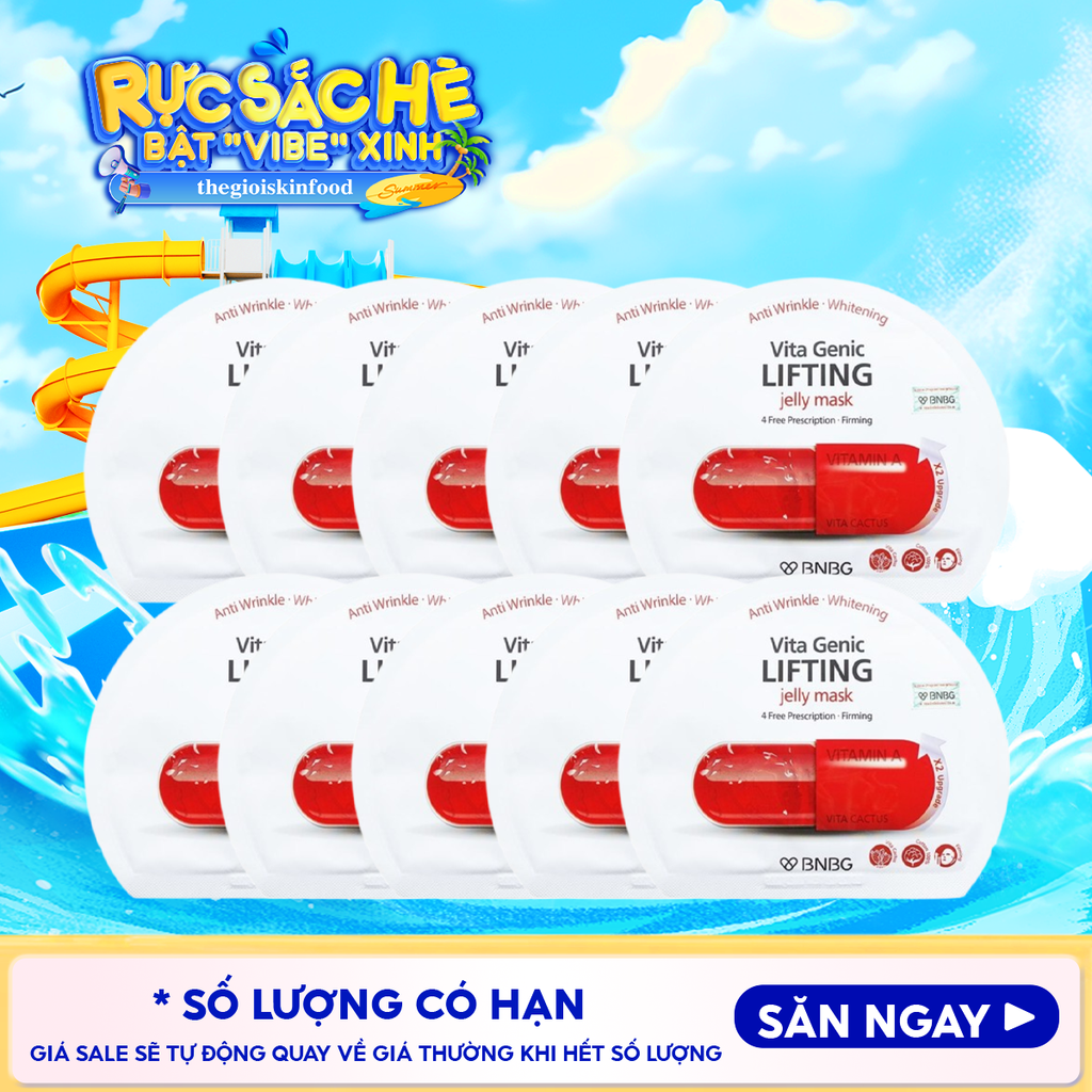 Combo 10 Miếng Mặt Nạ Miếng BNBG Dưỡng Ẩm, Hỗ Trợ Dưỡng Trắng, Cải Thiện Làn Da Hàn Quốc (Vitamin A, B, B3, E)