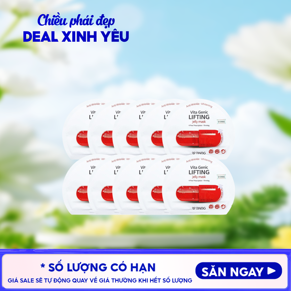  Combo 10 Miếng Mặt Nạ Miếng BNBG Dưỡng Ẩm, Hỗ Trợ Dưỡng Trắng, Cải Thiện Làn Da Hàn Quốc (Vitamin A, B, B3, E) 