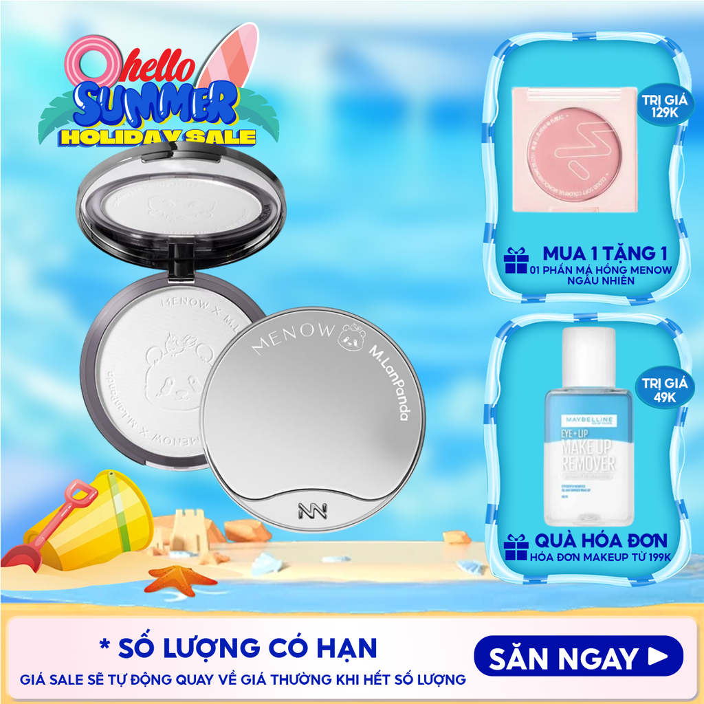 Phấn Phủ MENOW x MENGLAN PANDA Dạng Nén Velvet Mist Complexion Powder 21g