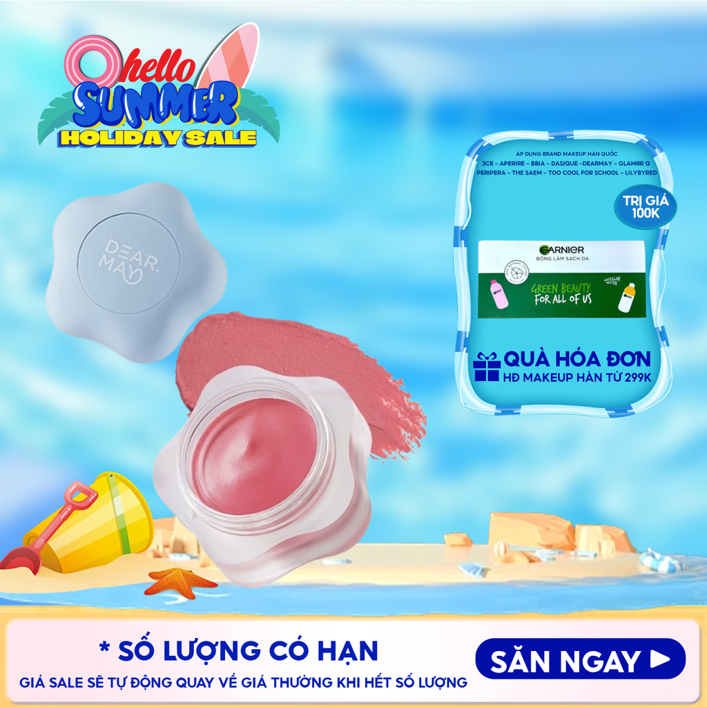 Son Kem Bùn Dearmay Kiêm Má Hồng Mờ Lì Thuần Chay Pure Falling Mood Lip Pot 6.5g