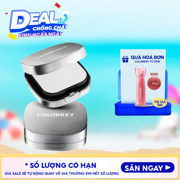  Phấn Phủ Dạng Nén Colorkey Lâu Trôi, Kiềm Dầu Long Lasting Oil-Control Airy Powder 12g 